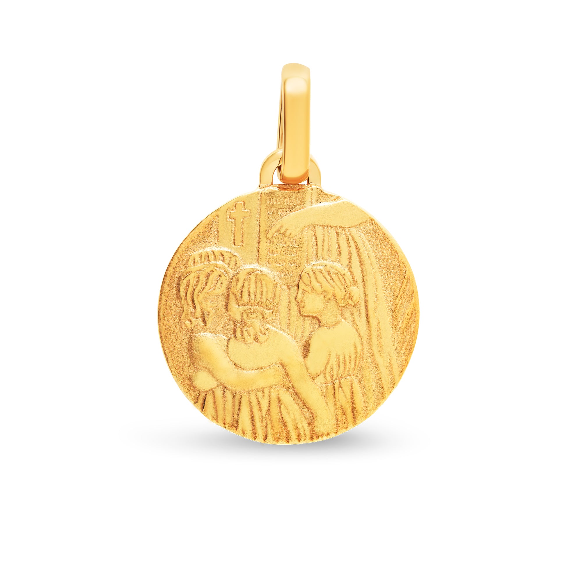 Médaille ronde des filles large en or