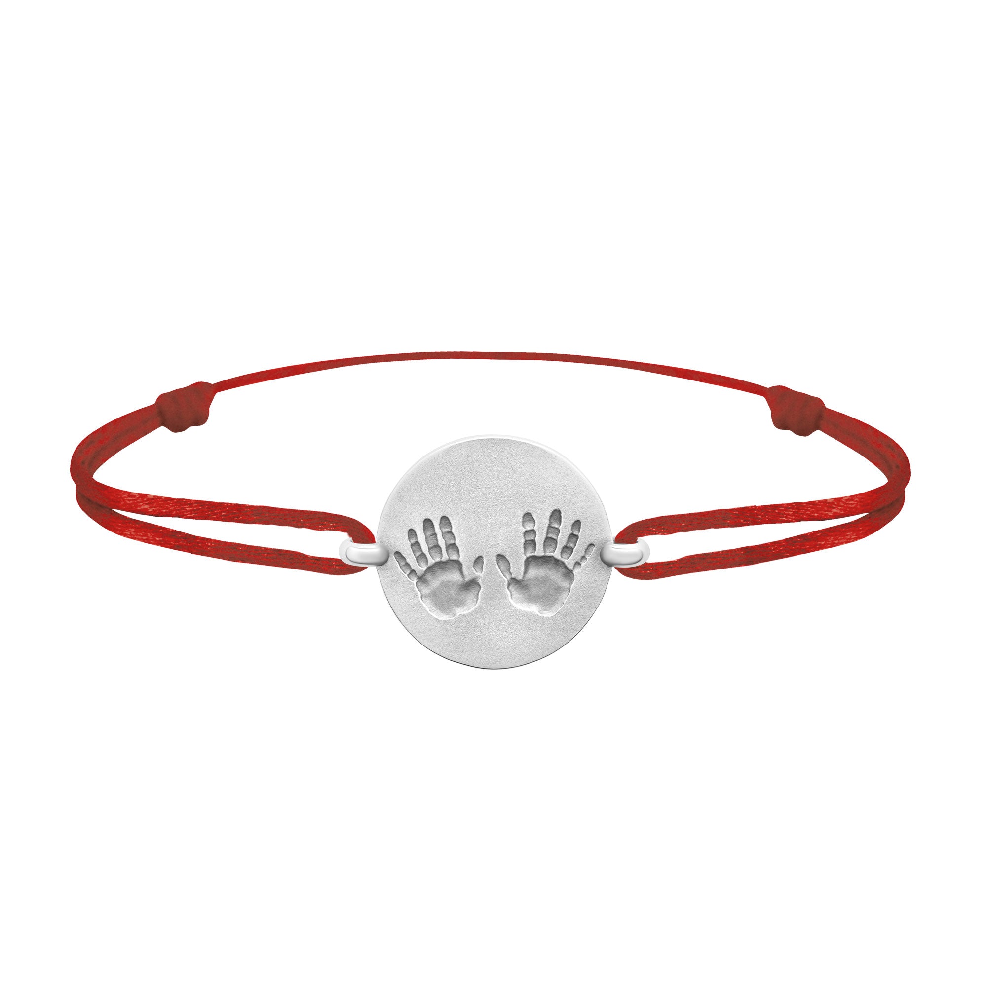 Bracelet lien empreintes mains en argent