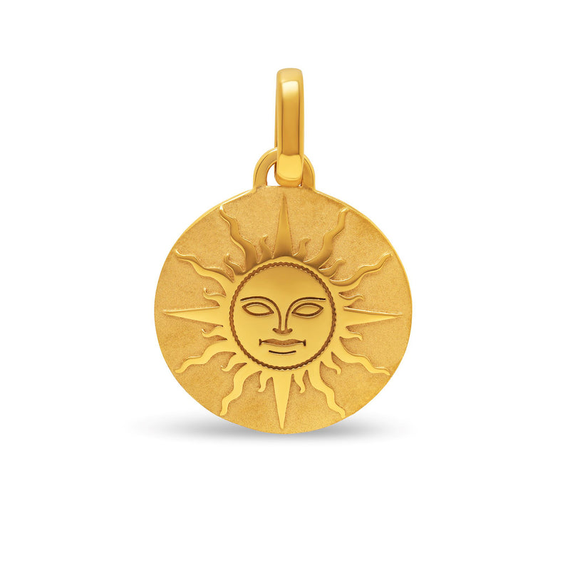 Médaille soleil large en or