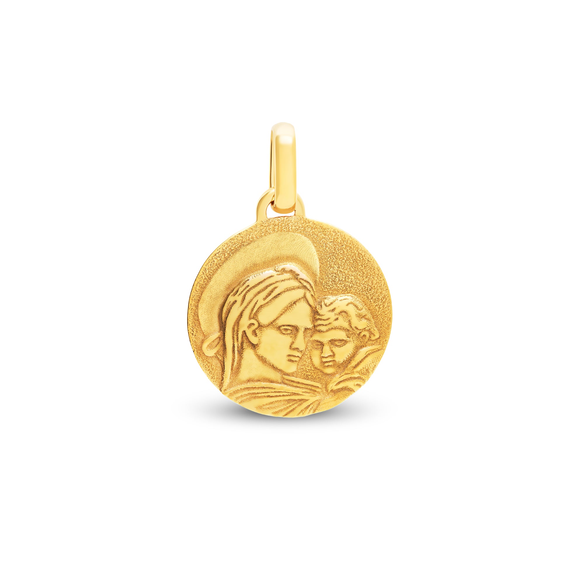 Médaille vierge à l'enfant médium en or