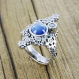 Bague Engrenages saphir étoilé