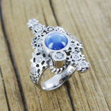 Bague Engrenages saphir étoilé