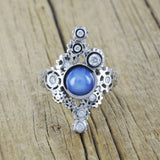 Bague Engrenages saphir étoilé