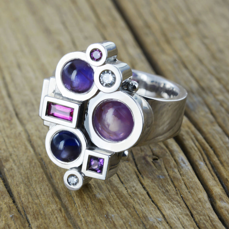 Bague pierres de couleurs