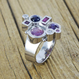 Bague pierres de couleurs