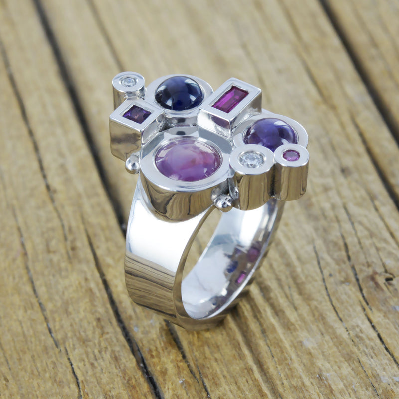 Bague pierres de couleurs