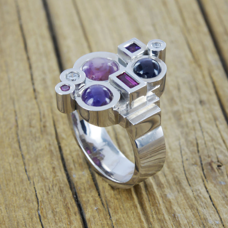 Bague pierres de couleurs