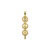 Pendentif Triple Phi Small en Or et Diamants