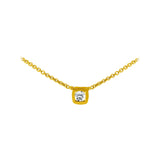 Pendentif Simplicité coussin en or et diamant