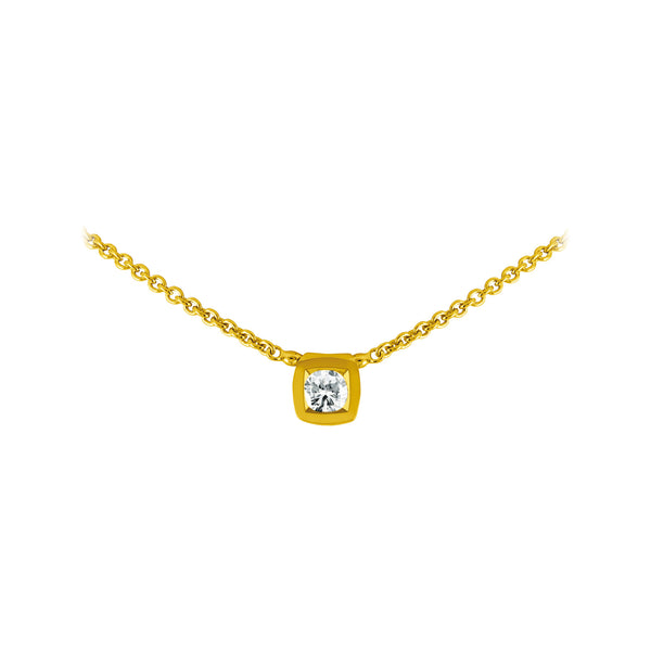 Pendentif Simplicité coussin en or et diamant