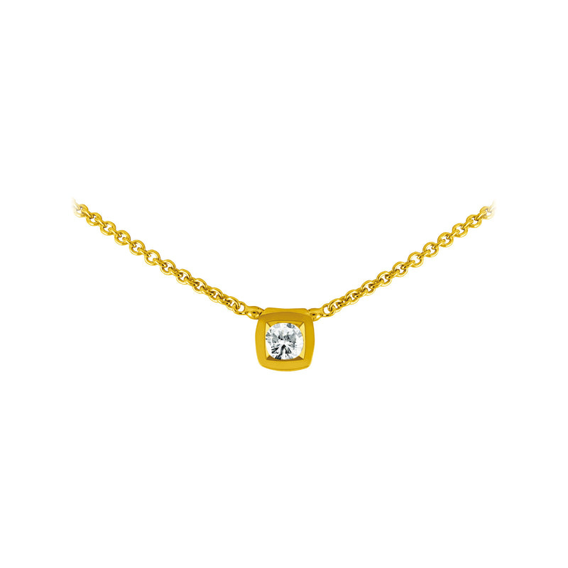 Pendentif Simplicité coussin en or et diamant