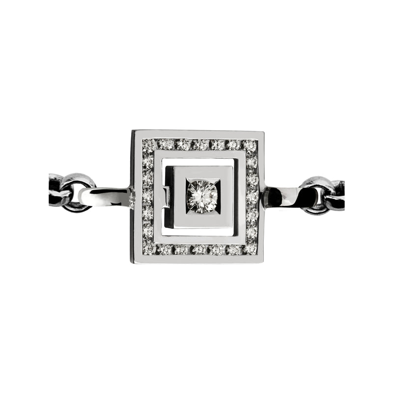 Tournaire gold and diamond bracelet signe square labyrinth