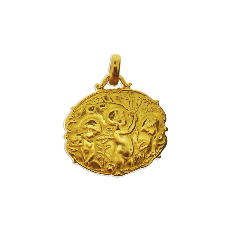 Médaille religieuse Tournaire Anges jardiniers or