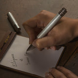 Stylo "Alchimie" Roller laque blanche nacré finition palladium