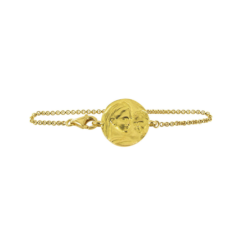 Gourmette enfant 13 cm Vierge a l'enfant (Jesus) en or Tournaire