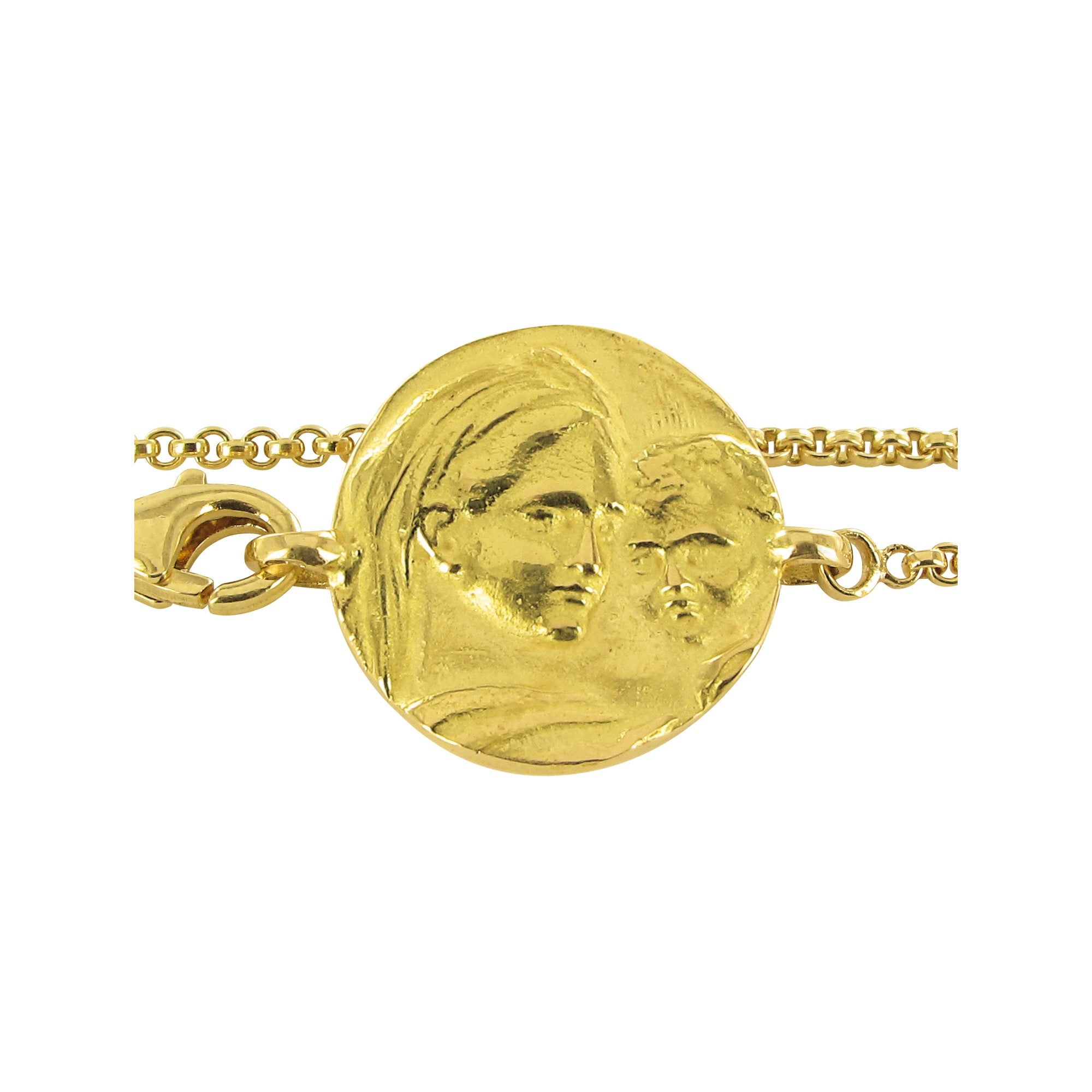 Gourmette enfant 13 cm Vierge a l'enfant (Jesus) en or Tournaire