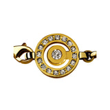 Bracelet chaine Tournaire or et pavage diamants signe labyrinthe rond