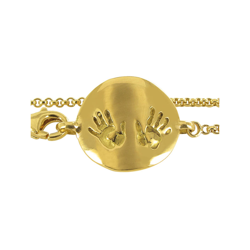 Gourmette enfant 13 cm empreinte de mains en or Tournaire