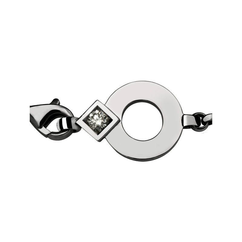 Bracelet chaine Tournaire or et diamant signe éclipse rond