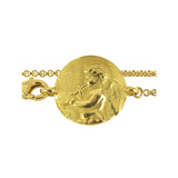 Gourmette enfant 13 cm ange au pipeau en or Tournaire
