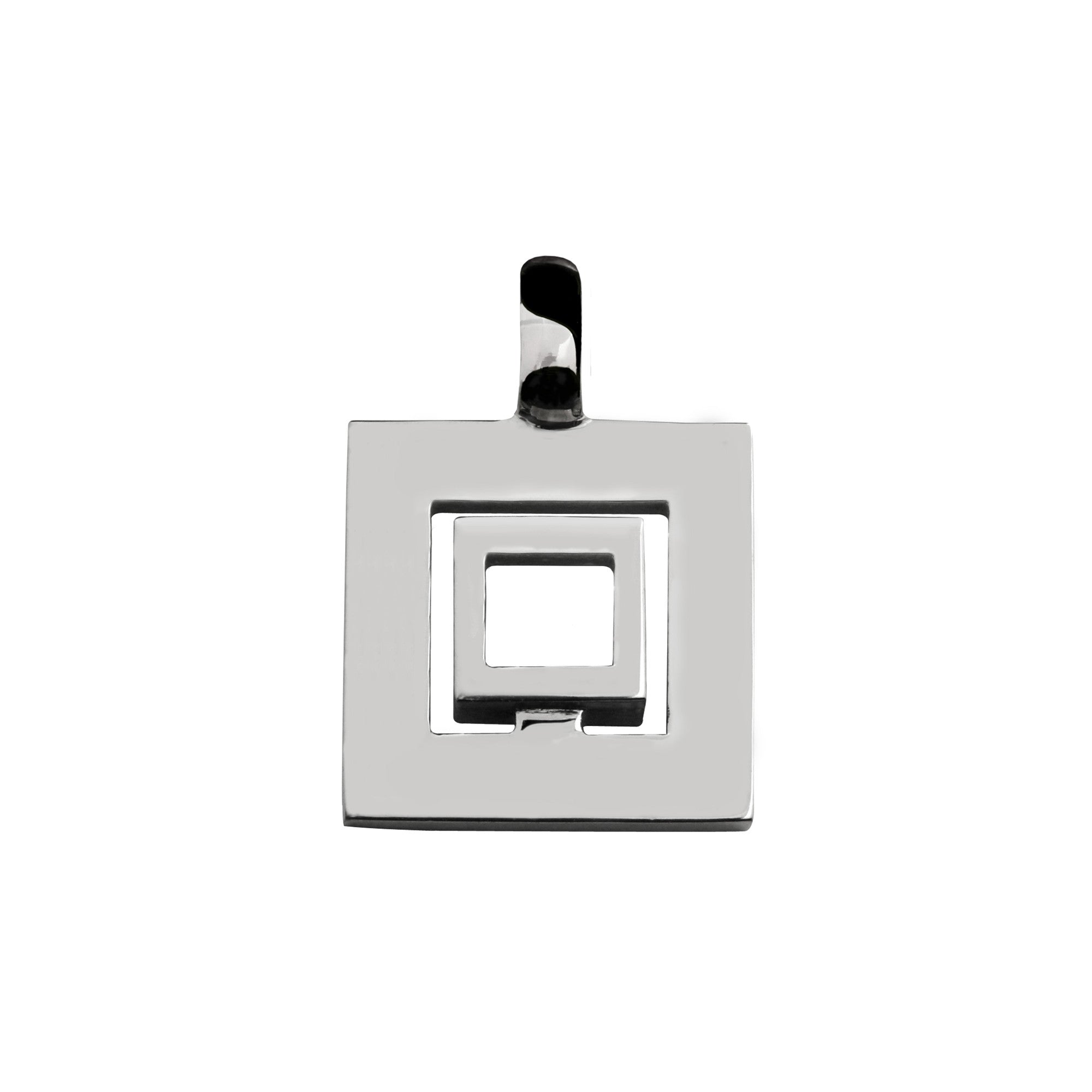Pendentif signe Labyrinthe carré en or Tournaire