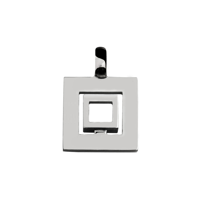 Pendentif signe Labyrinthe carré en or Tournaire
