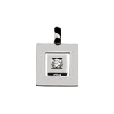 Pendentif signe Labyrinthe small carré diamant en or Tournaire