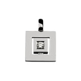 Pendentif signe Labyrinthe large carré diamant en or Tournaire