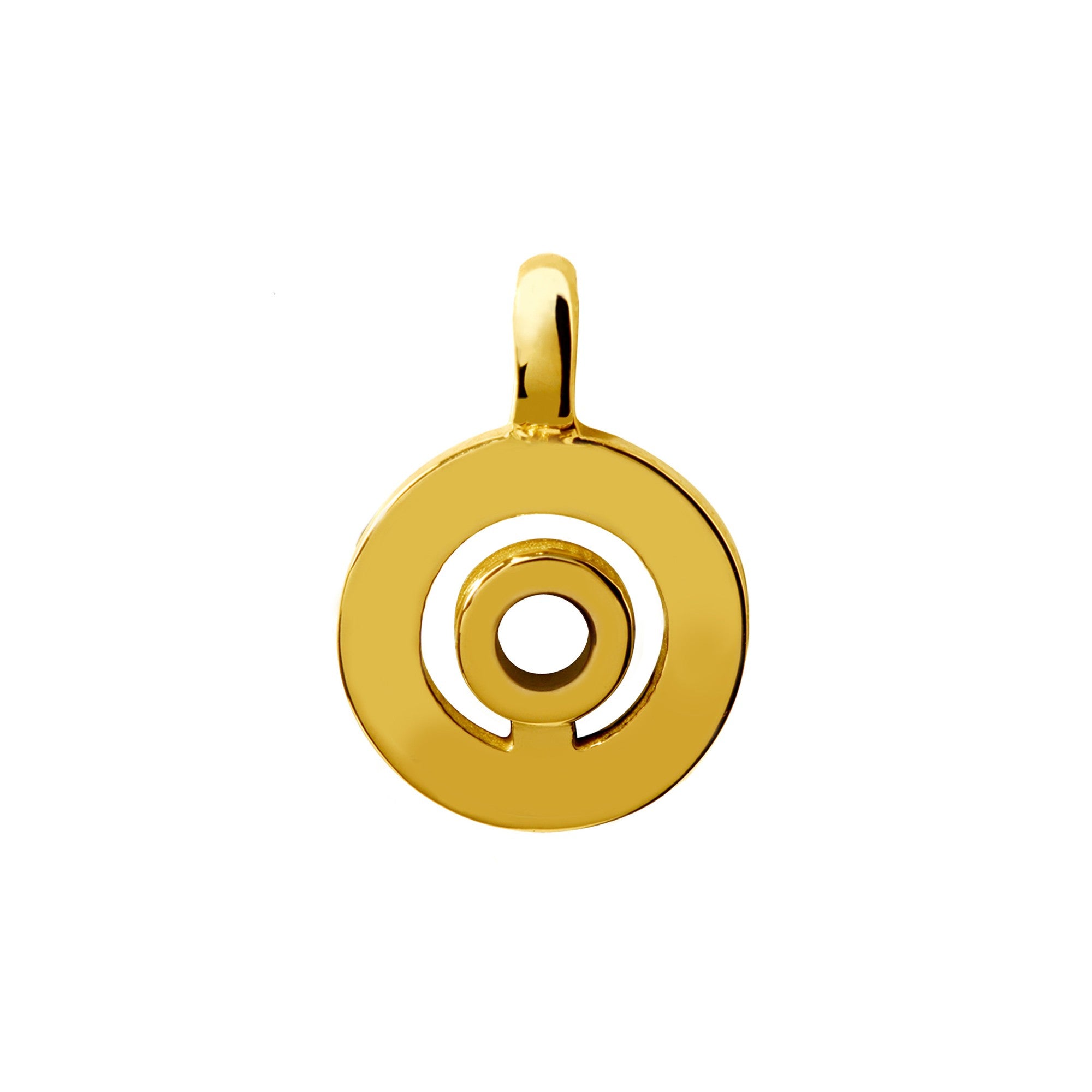Pendentif signe Labyrinthe rond en or Tournaire