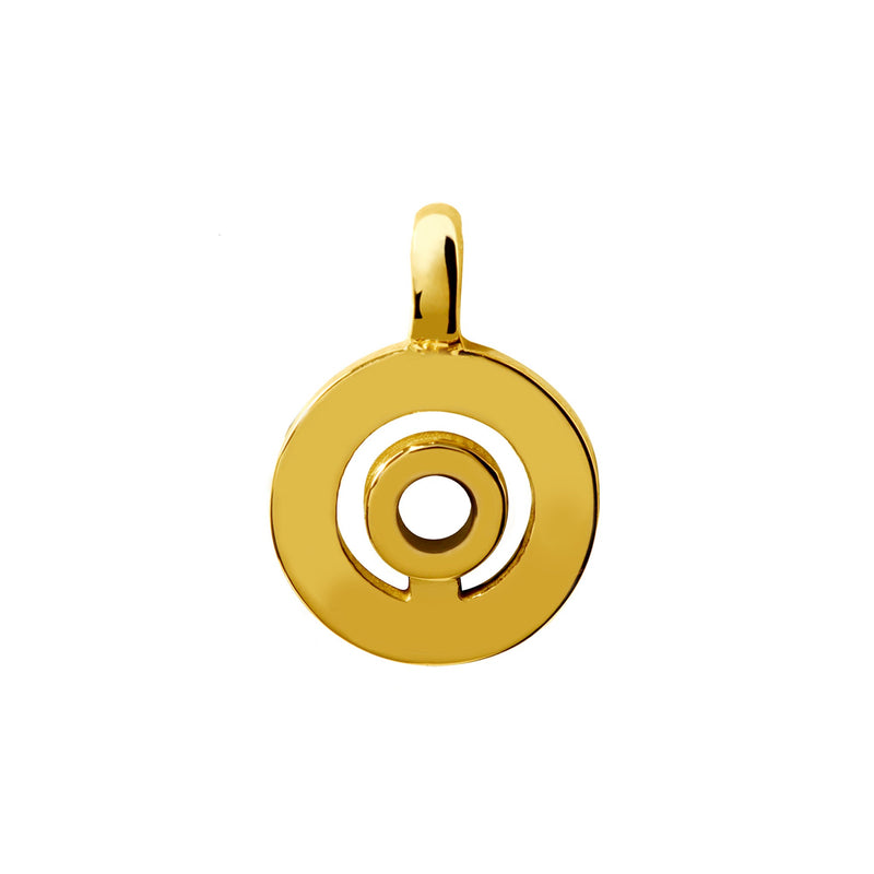 Pendentif signe Labyrinthe rond en or Tournaire
