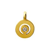 Pendentif signe Labyrinthe small rond diamant en or Tournaire