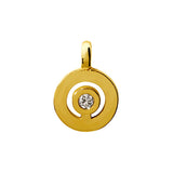 Pendentif signe Labyrinthe large rond diamant en or Tournaire