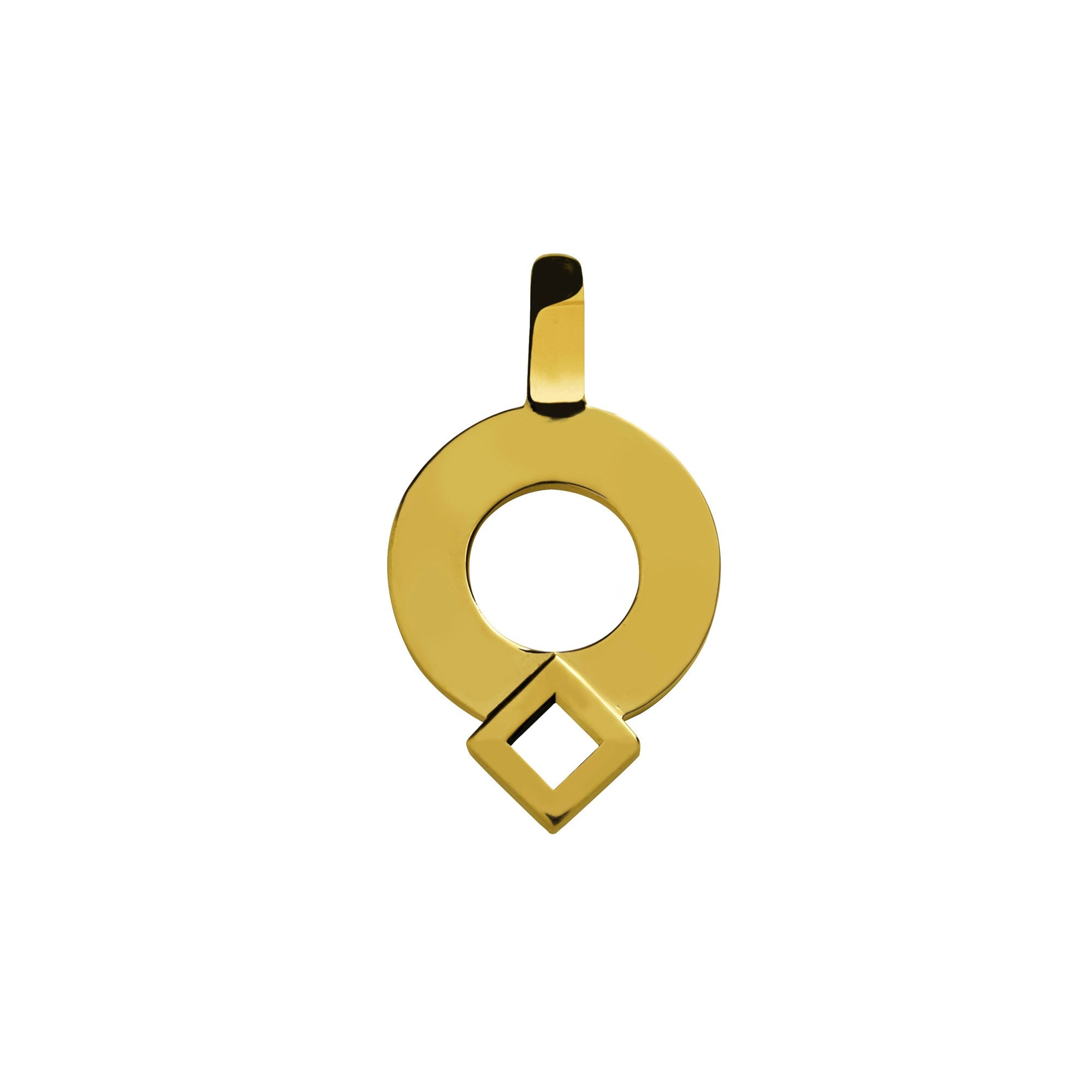 Pendentif signe Eclipse rond en or Tournaire