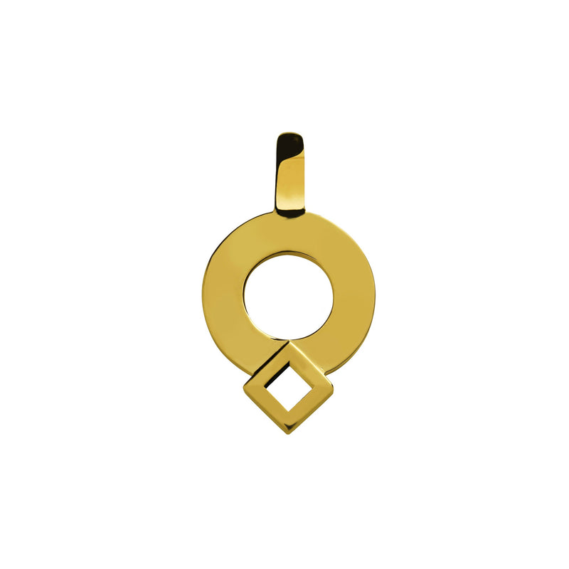 Pendentif signe Eclipse rond en or Tournaire