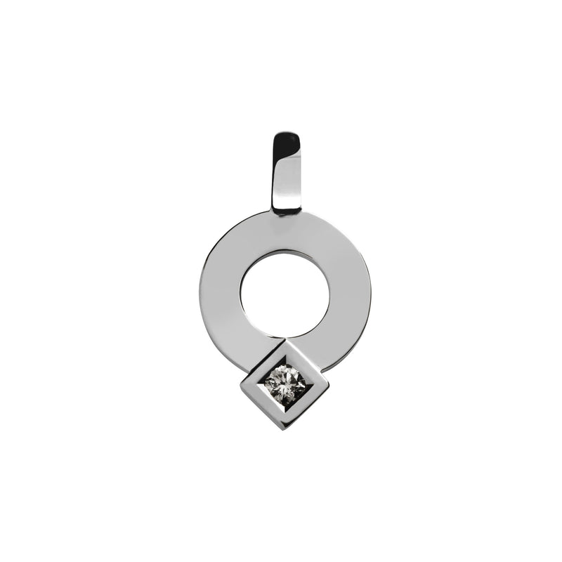 Pendentif signe Eclipse small rond diamant en or Tournaire