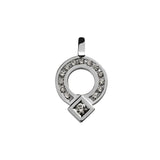 Pendentif signe Eclipse rond pavage diamant en or Tournaire