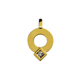 Pendant signe Eclipse large round diamond in gold Tournaire