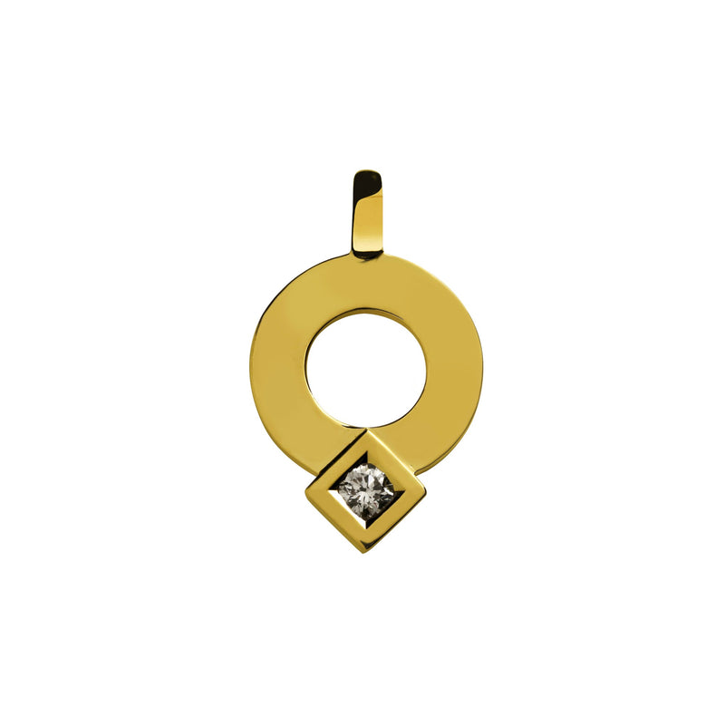 Pendant signe Eclipse large round diamond in gold Tournaire