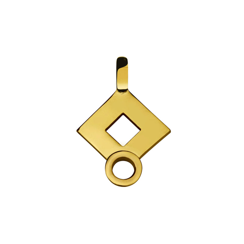Pendant signe Losange in gold Tournaire