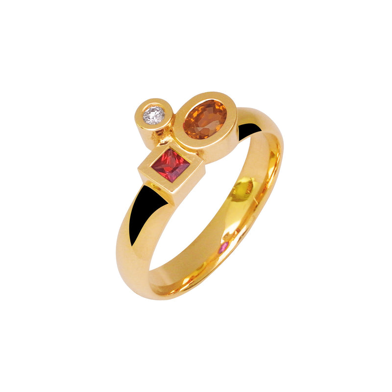 Bague Marélie Complice orange A3 small diamant et saphirs