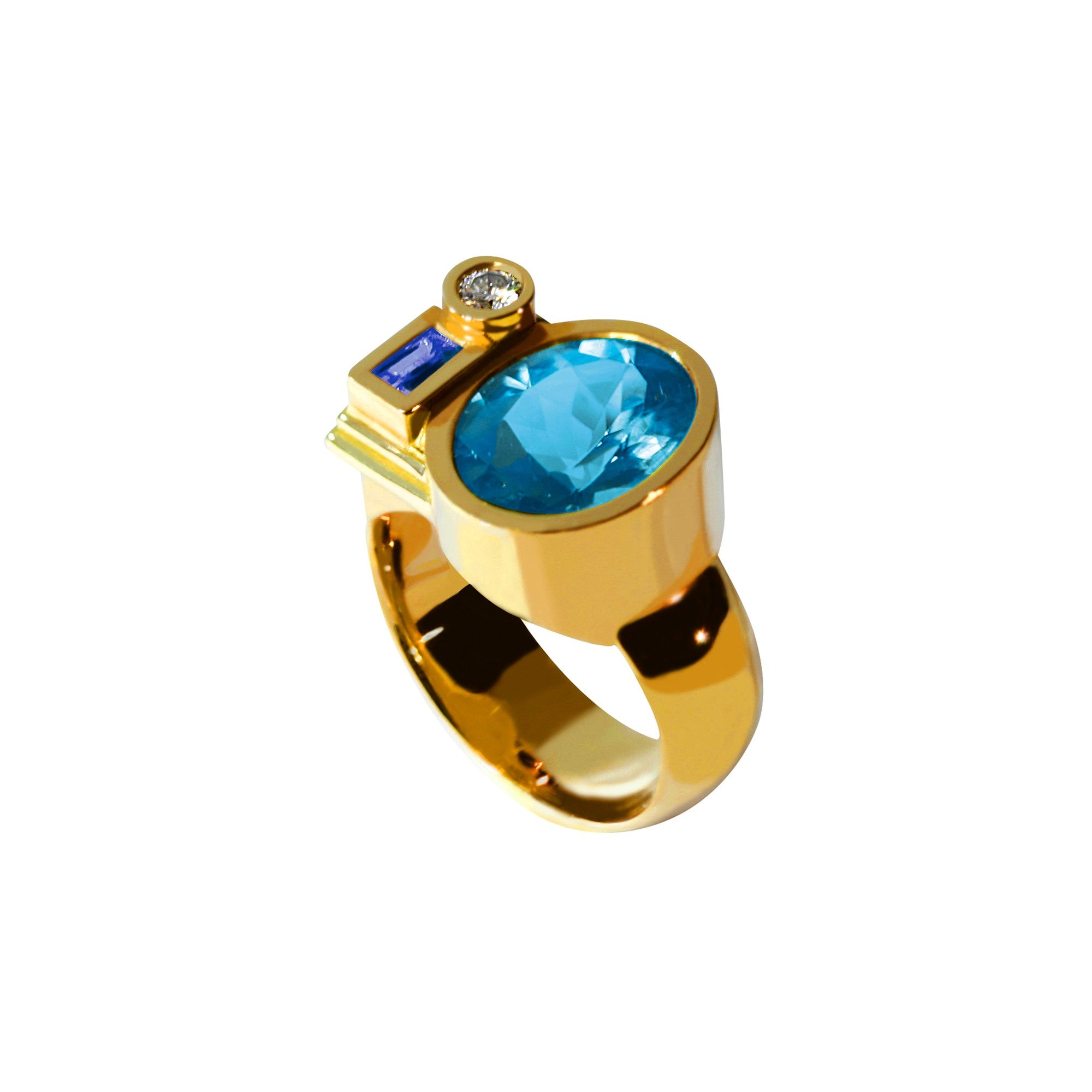 Ring Villeroy Oval blue topaz
