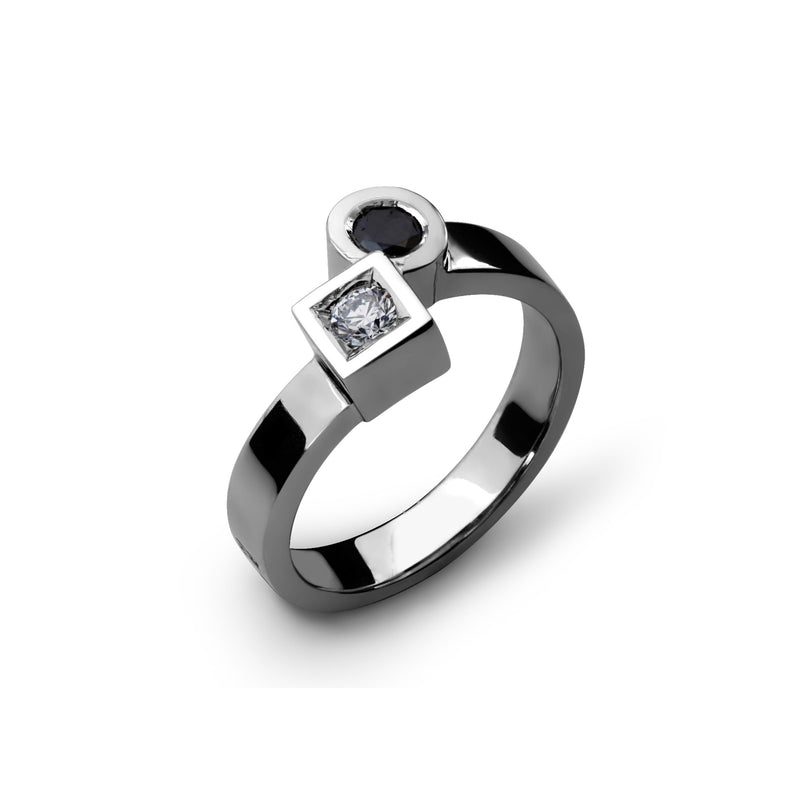 Toi et Moi Yin et Yang small ring