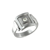 Bague Astrée carré medium en diamant et en or