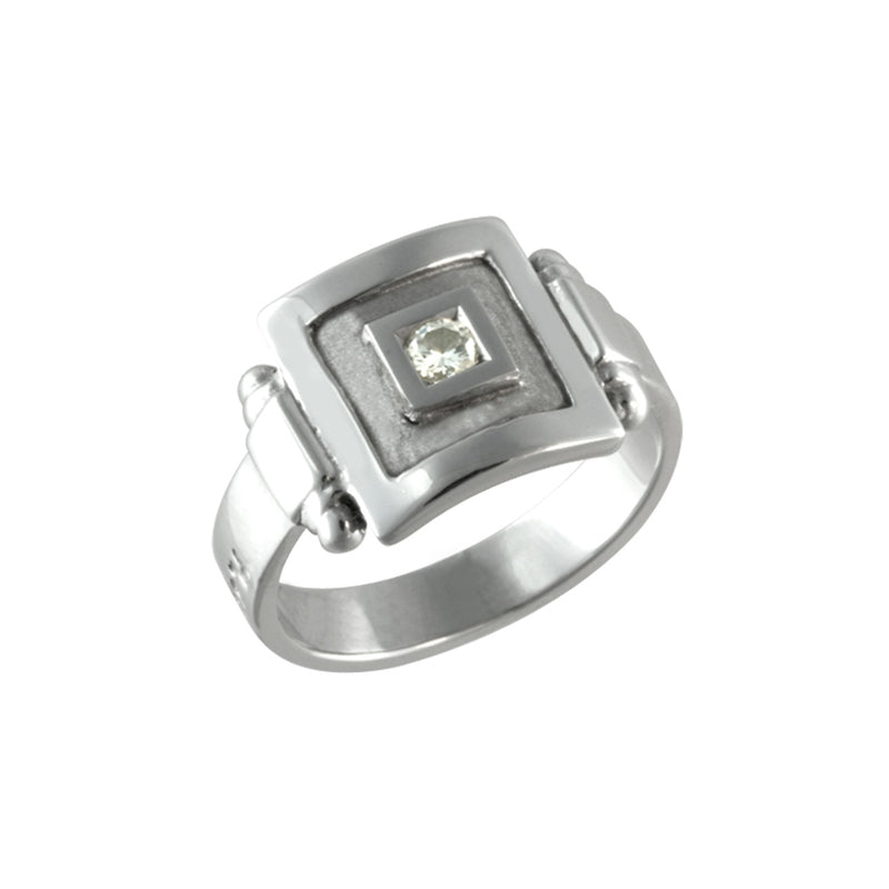 Bague Astrée carré medium en diamant et en or