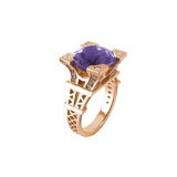 Bague Solitaire French Kiss XL en or avec Améthyste et pavage