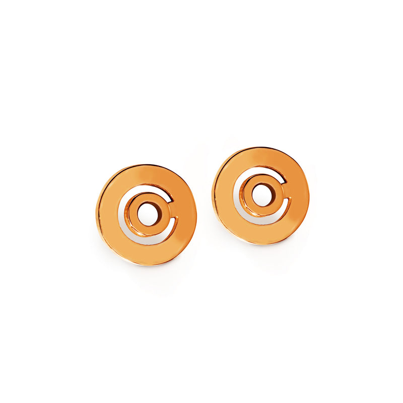 Boucles d'oreilles Signe Labyrinthe rond tout or