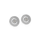 Boucles d'oreilles Signe Labyrinthe rond diamant en or