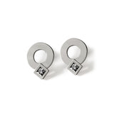 Boucles d'oreilles Signe Eclipse rond diamant en or