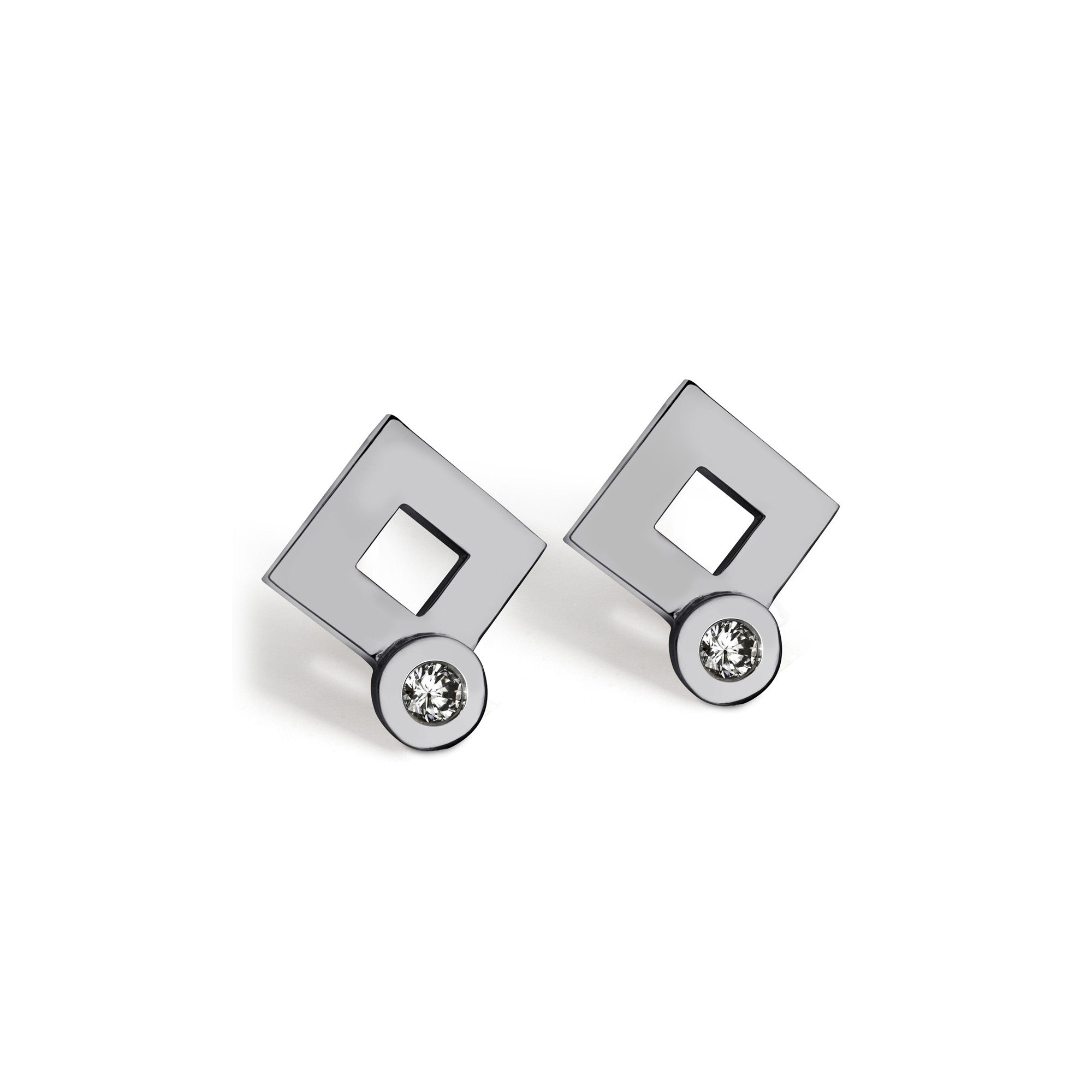 Boucles d'oreilles Signe Eclipse Losange Diamant