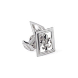 Boutons de manchettes Fleur de Lys en argent